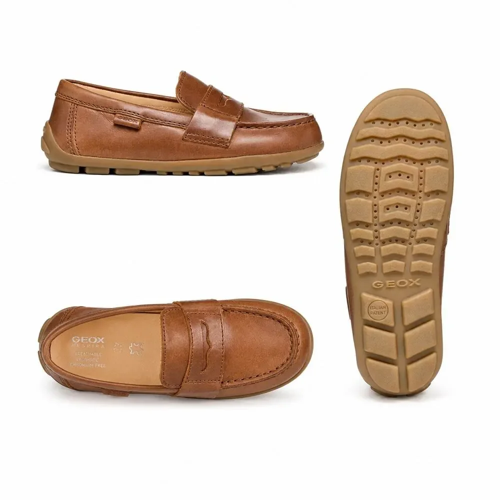 GEOX New Fast Boy Leather Loafers Shoes